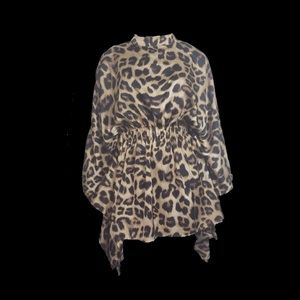 H&M leopard print tunic shirt